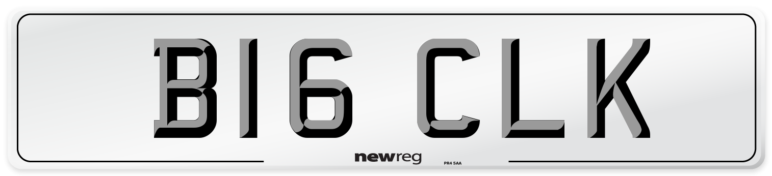 B16 CLK Number Plate from New Reg